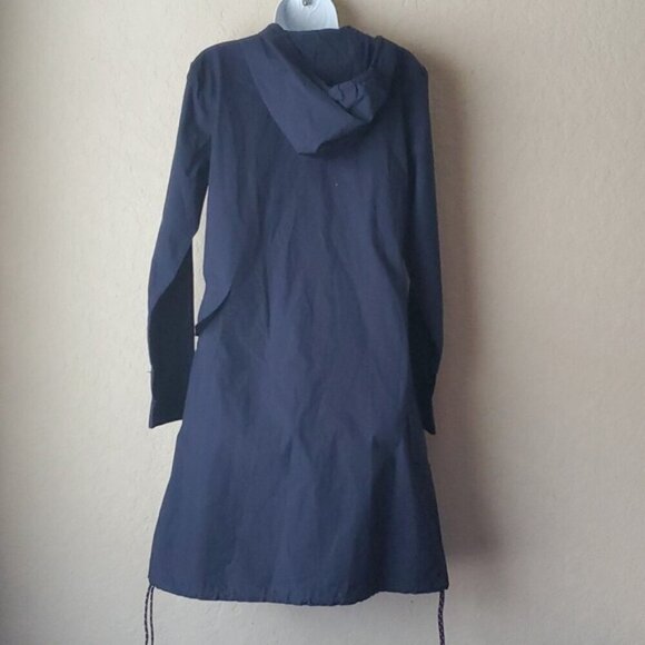 VTG Tommy Jeans dark blue hooded rain coat smock NWT - Picture 4 of 10